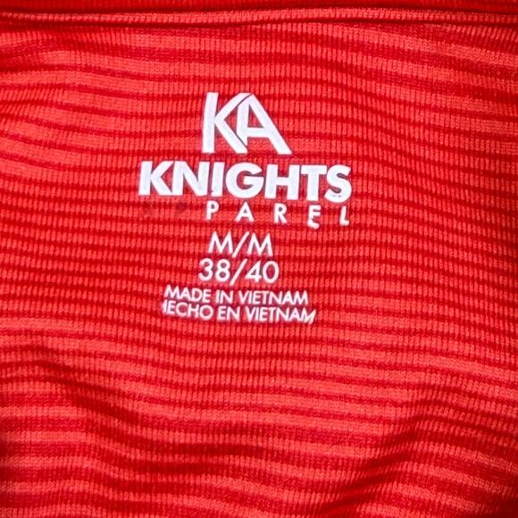 Knights Apparel Men’s M Red Stripe 3 Button Short Sleeve Texas Tech Logo Polo - Picture 3 of 8